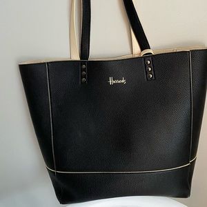 Harrods Reversible Fern Tote Bag- Black/Cream